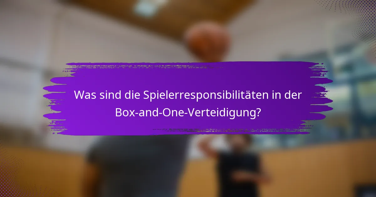 Was sind die Spielerresponsibilitäten in der Box-and-One-Verteidigung?