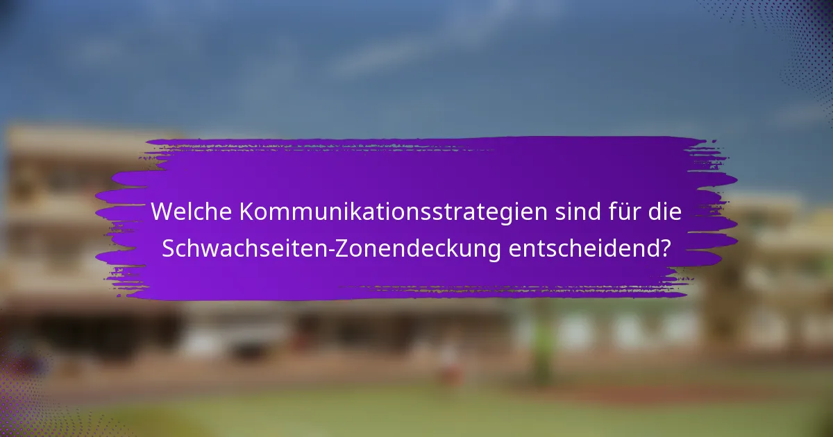 Welche Kommunikationsstrategien sind für die Schwachseiten-Zonendeckung entscheidend?